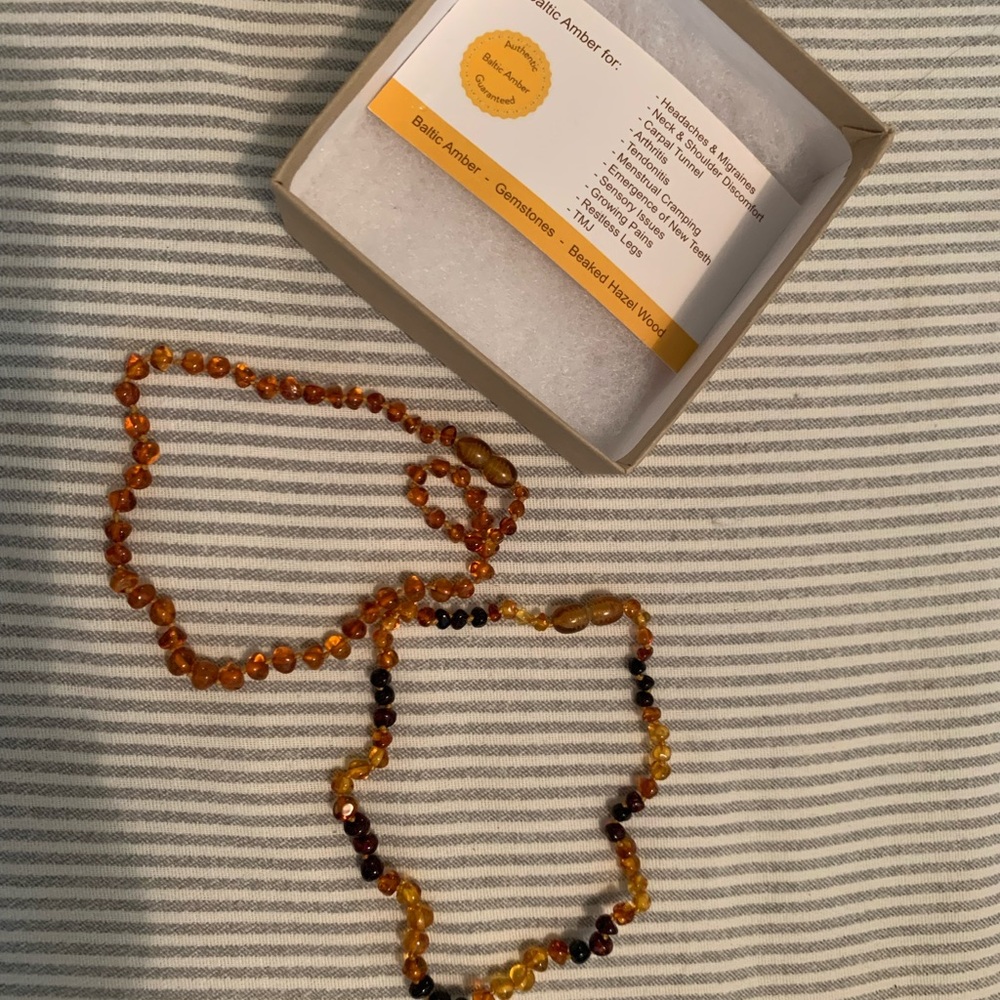Amber teething necklaces